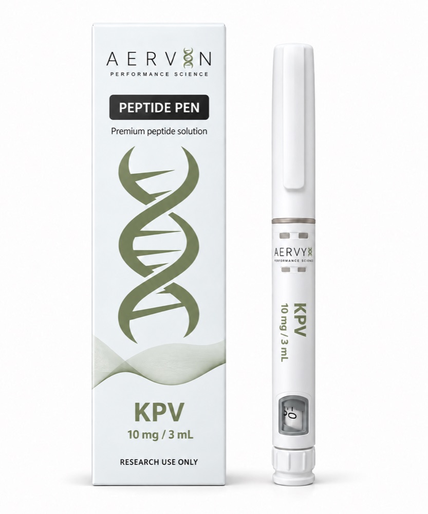 AERVYN KPV peptide pen, 10 mg / 3 mL, with its carton