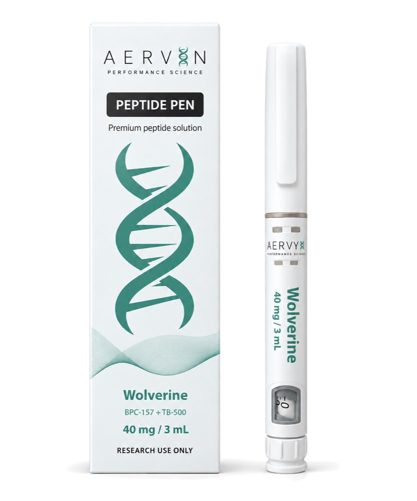 AERVYN Wolverine peptide pen, 40 mg / 3 mL, with its carton